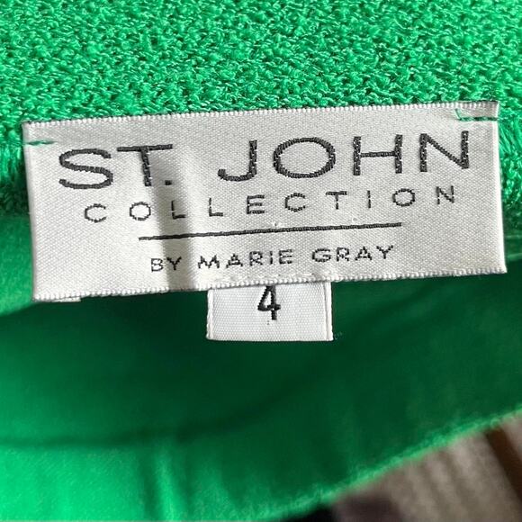 VTG BRIGHT GREEN ST. JOHN KNIT PENCIL SKIRT - Picture 2 of 3